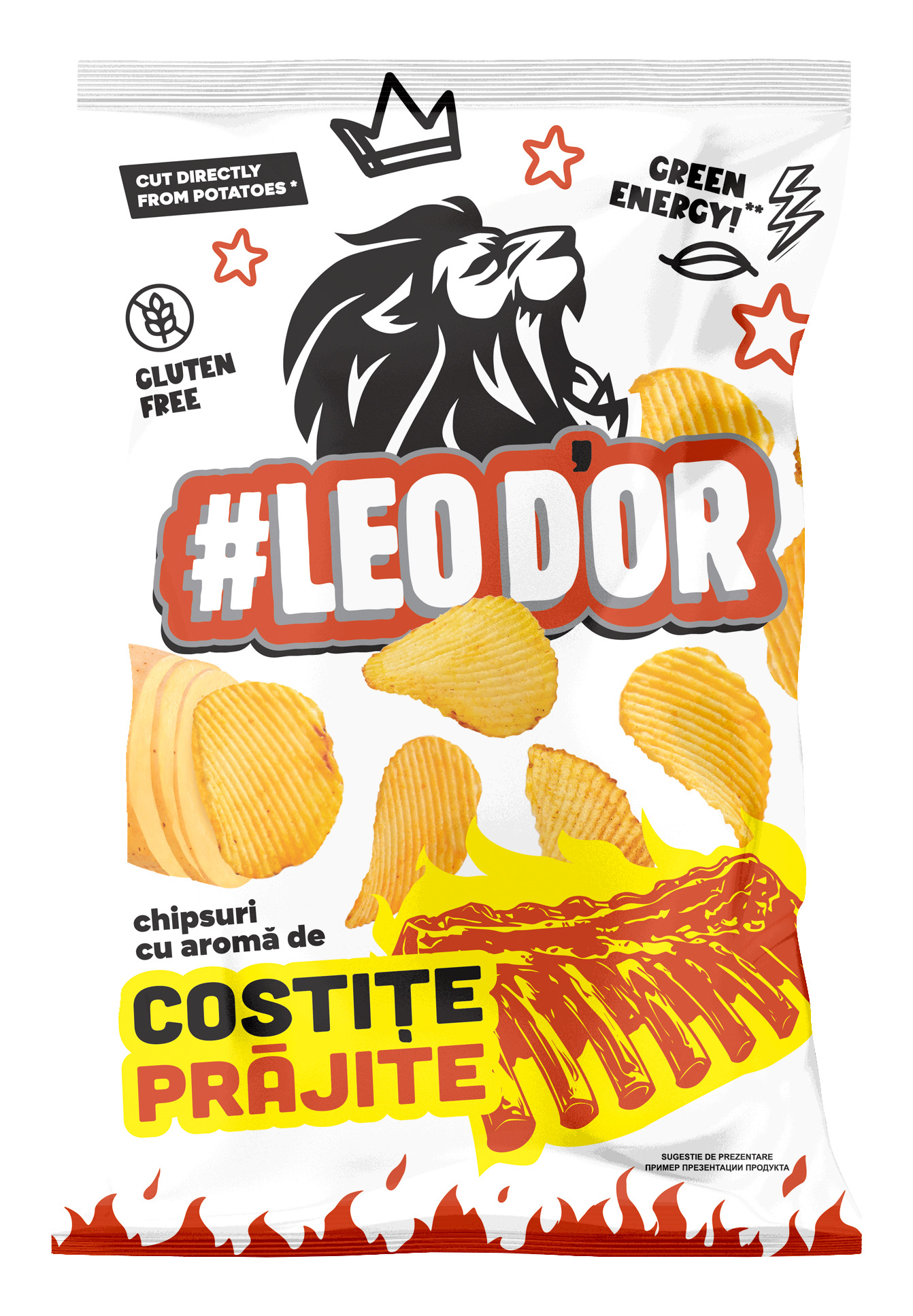 CHIPSURI LEODOR CU GUST DE COSTITE PRAJITE 100G