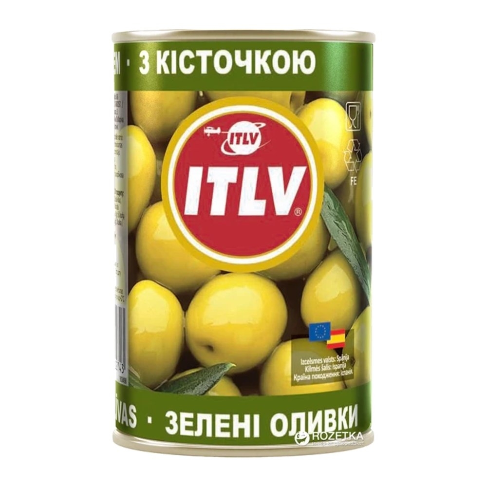 ITLV Green Olives with Pits, 314 ml