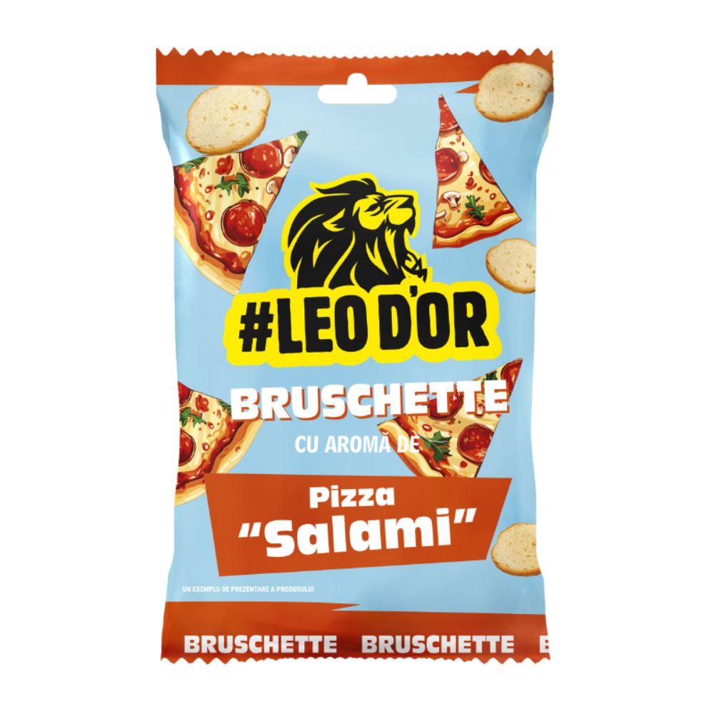 PESMETI BRUSCHETTE LEODOR CU GUST DE PIZZA 80G