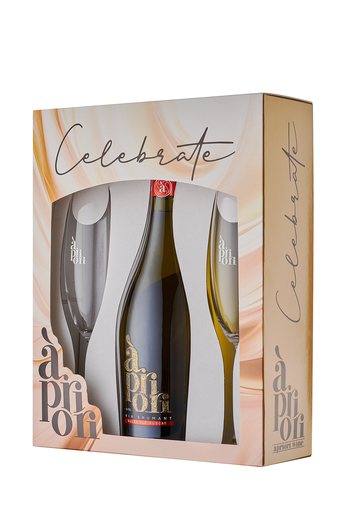 VIN SPUMANT APRIORI MUSCAT SET 2 PAHARE 0.75L
