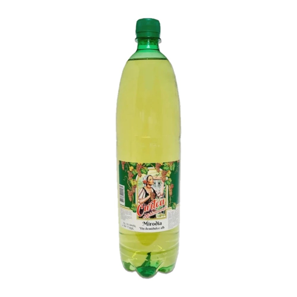 Vin Carlevana Curtea Moldovenească Mirodia, demidulce, alb, PET, 1,5 l