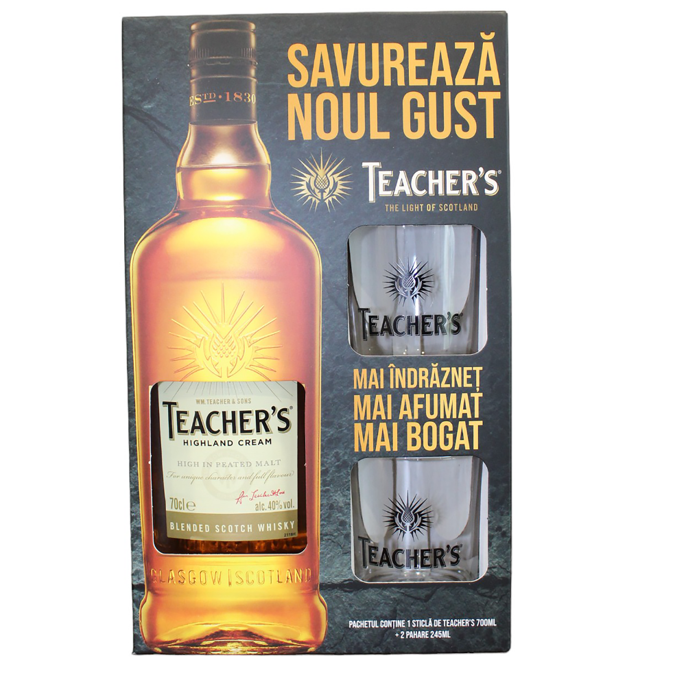 SET WHISKY TEACHERS 40% 0.7L 1ST+2PH