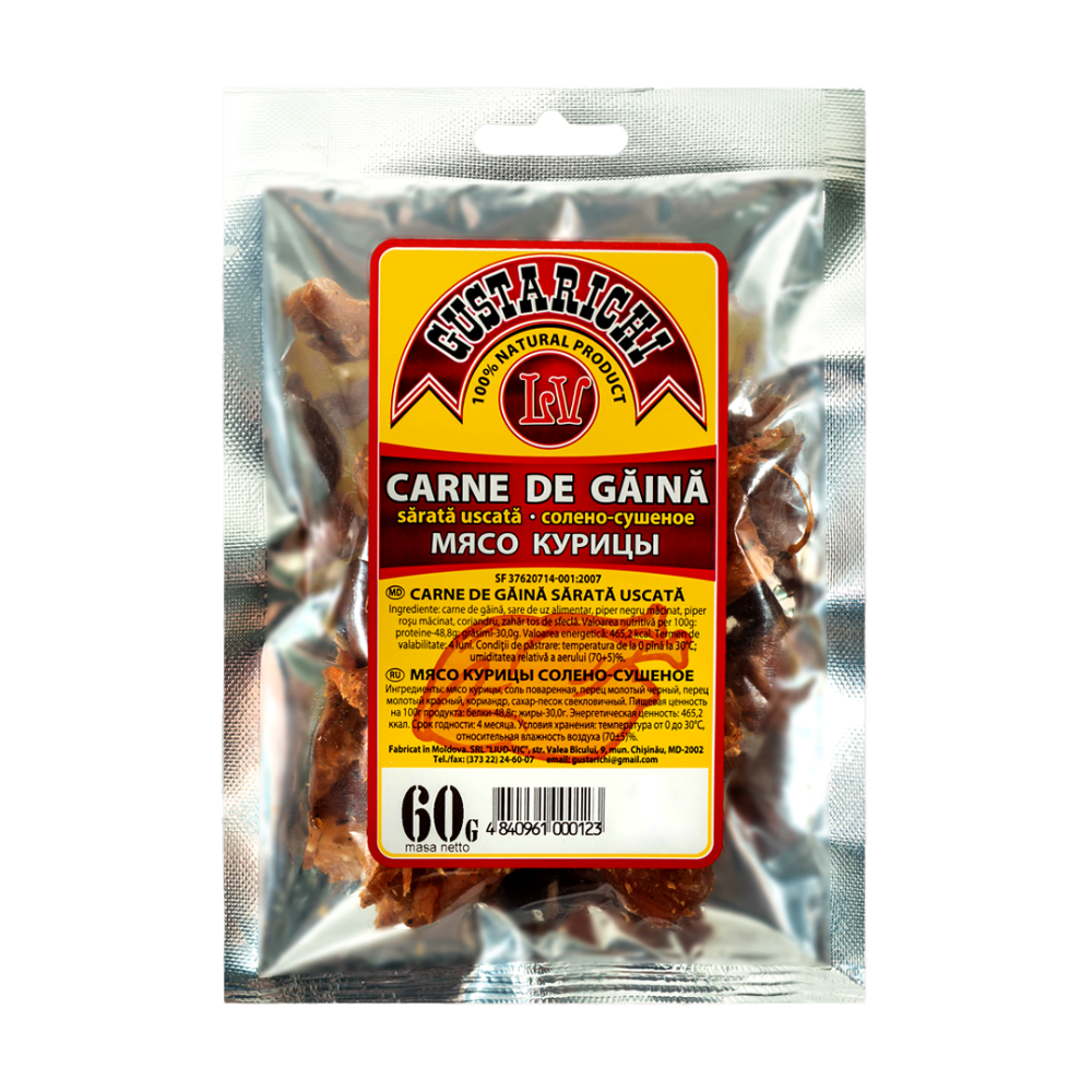 CARNE DE GAINA SARATA USCATA 60GR