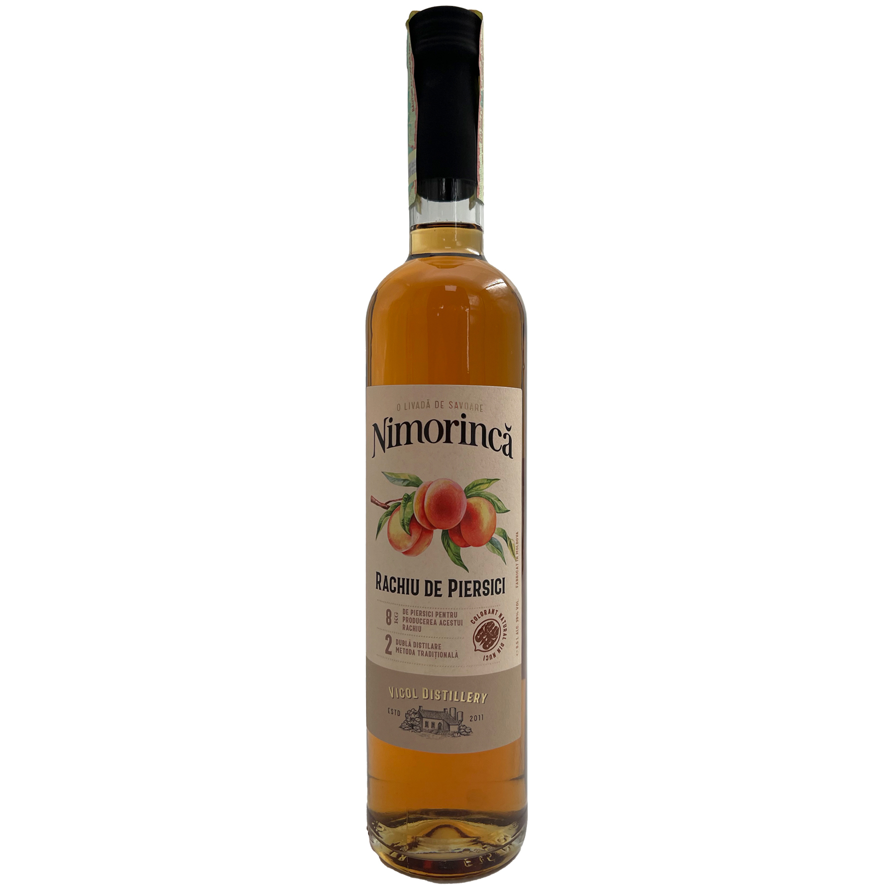 Rachiu Nimorinka de piersici, macerat, 0,5 l