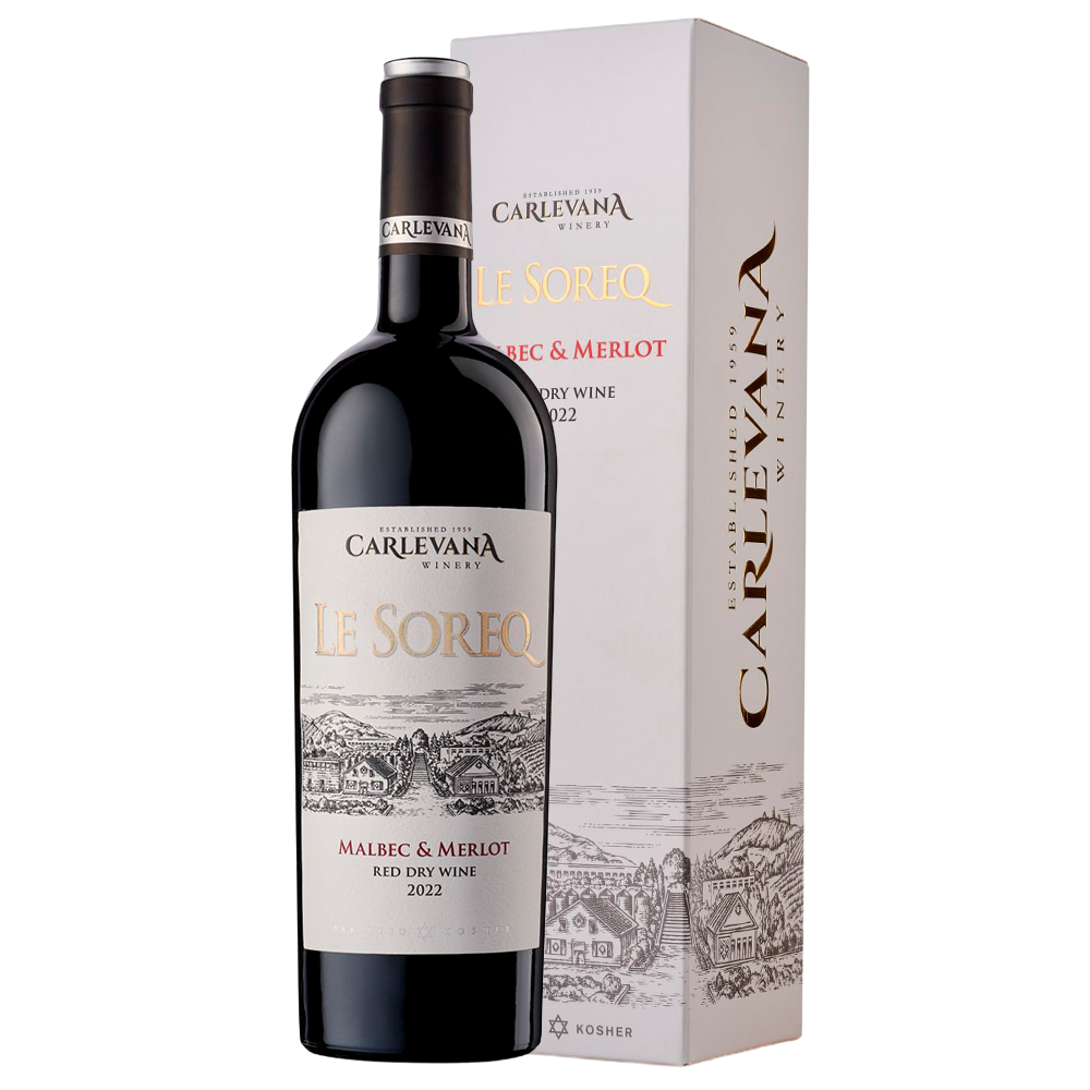 VIN CARLEVANA KOSHER MALBEC MERLOT ROSU SEC 0.75L