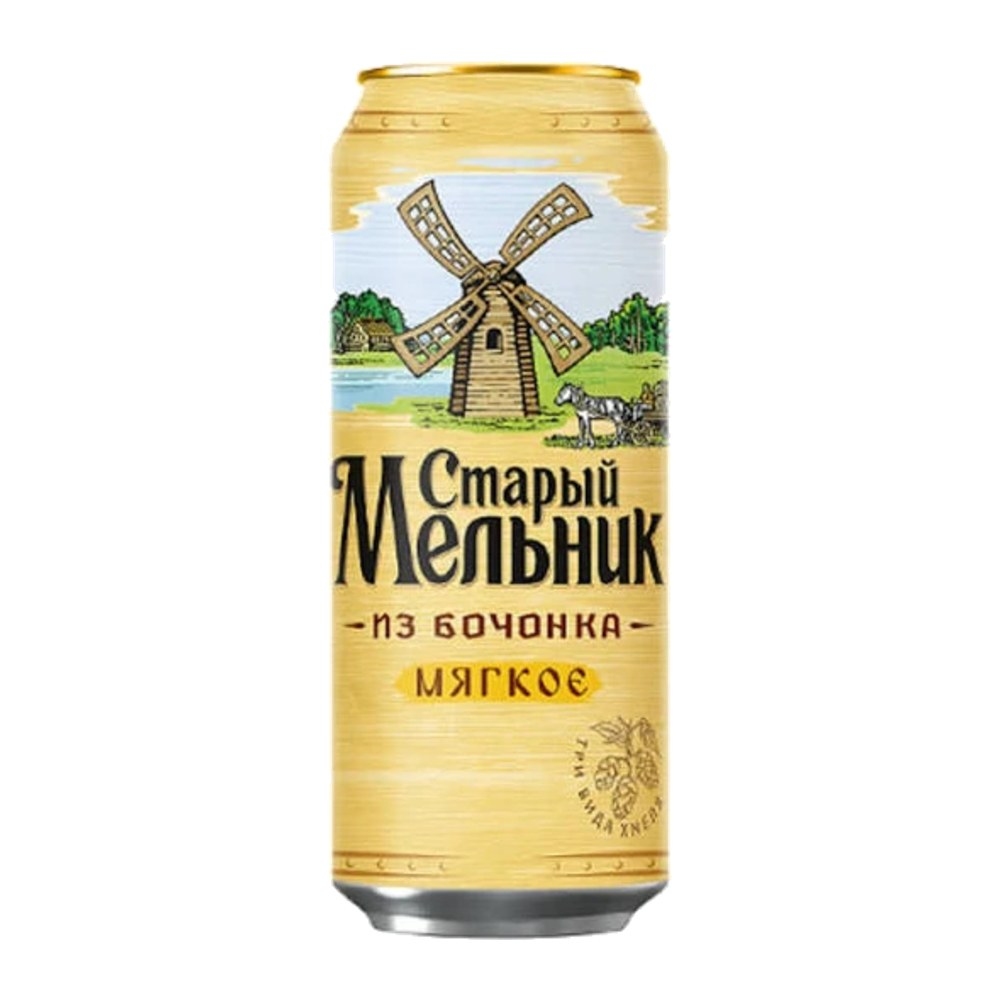 Bere Starii Melnik iz Bocionka Miagkoe, blondă, doză, 0,5 l