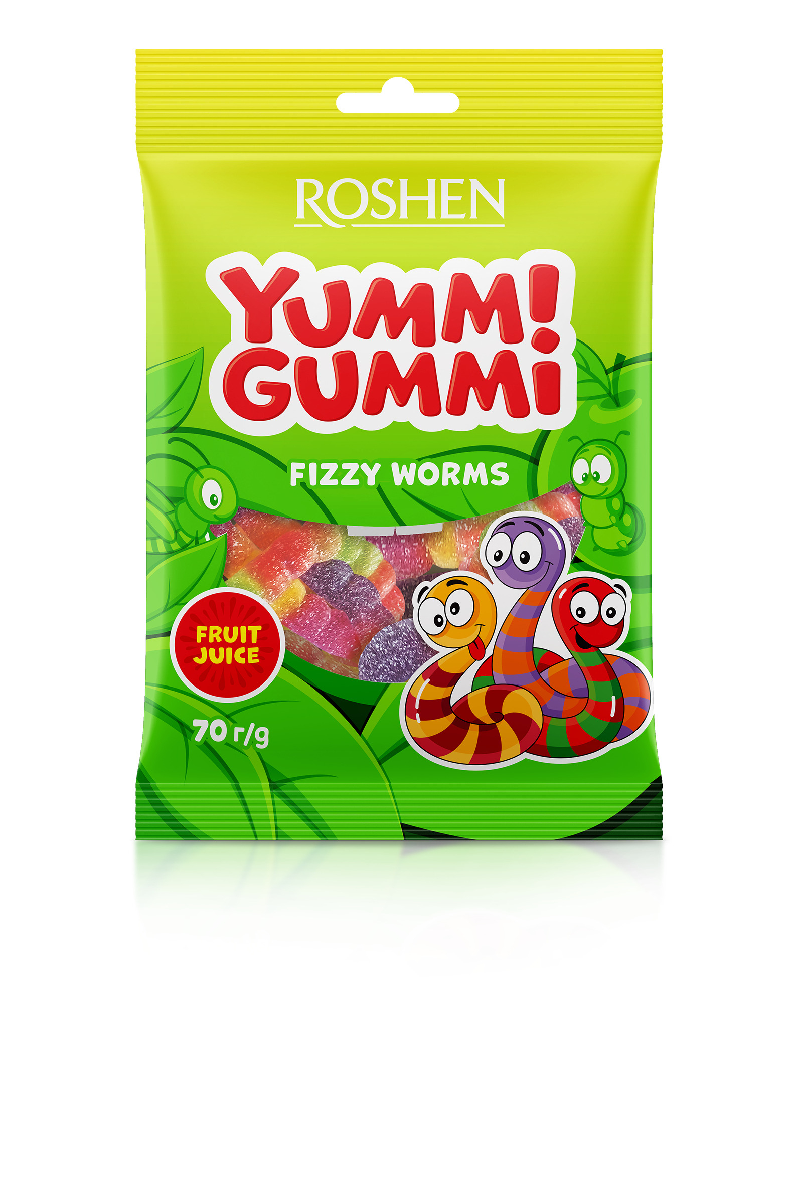BOMBOANE GUMATE ROSHEN YUMMI GUMMI FIZZY WORMS 70 GR