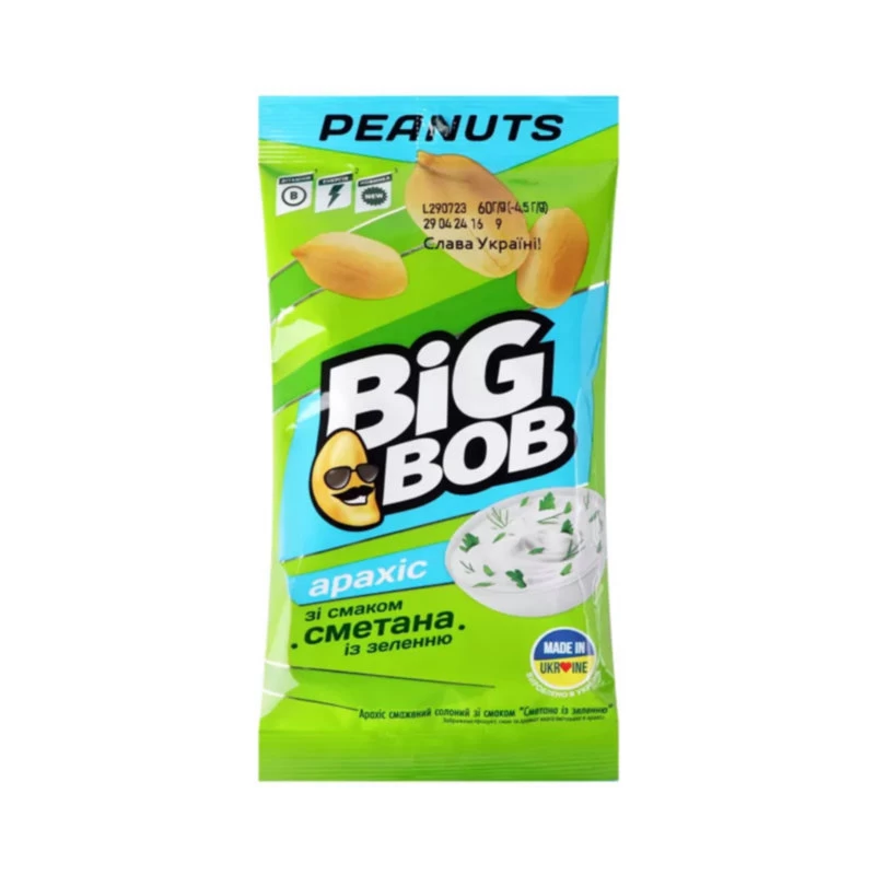 Arahide Big Bob cu gust de smântână și verdeață, 60 g