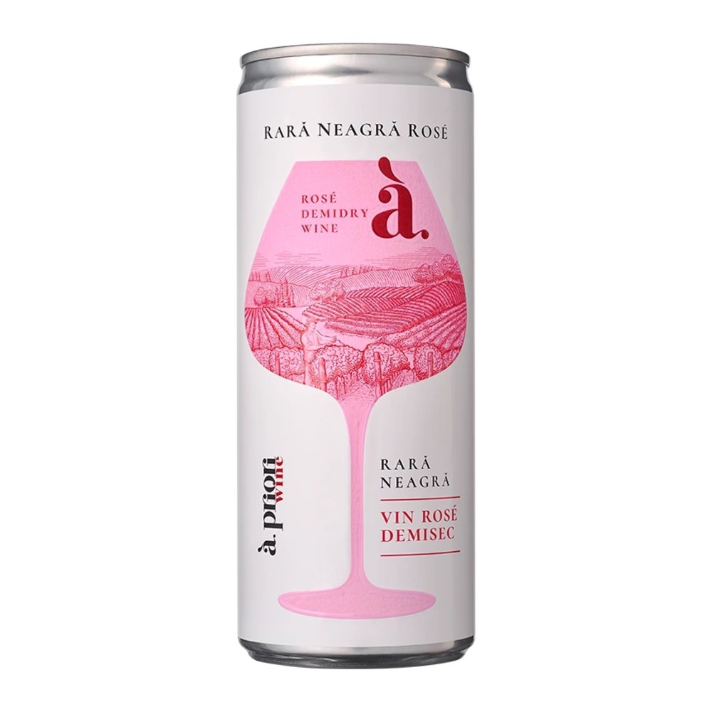 Vin Apriori Rară Neagră, sec, roz, doză, 0,25 l