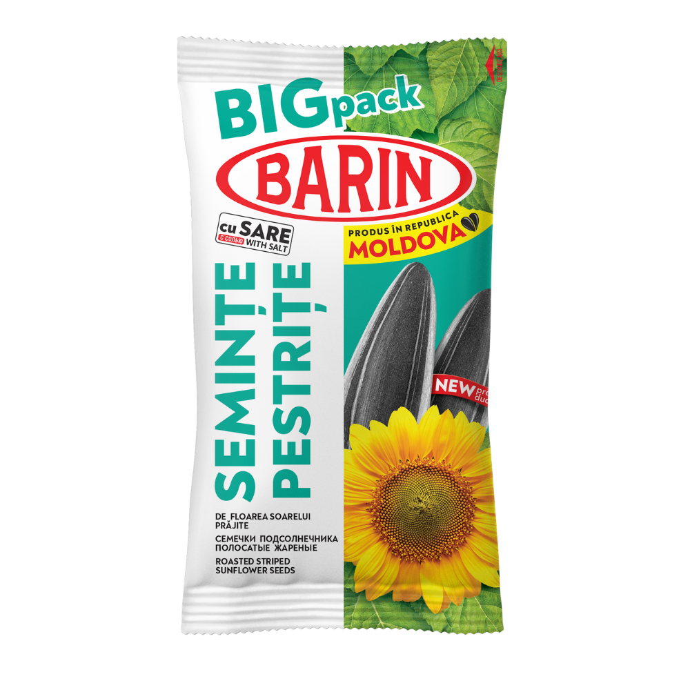 SEMINTE BARIN DE FLOAREA SOARELUI PRAJITE CU SARE PESTRITATE 150G