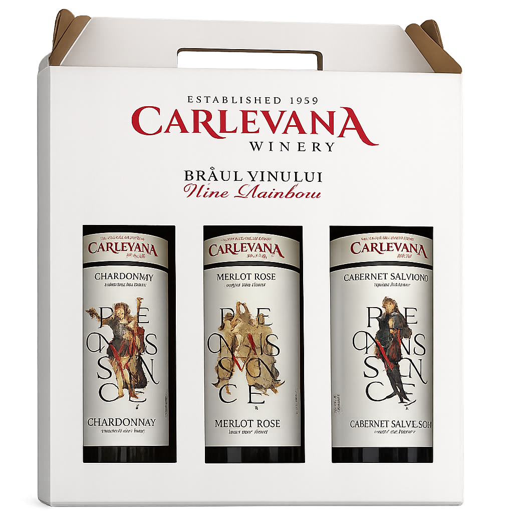 SET VIN CARLEVANA RENAISSANCE CHARDONNAY 2025, MERLOT ROSE 2025, CABERNET SAUVIGNON 2022 13% 0.75L