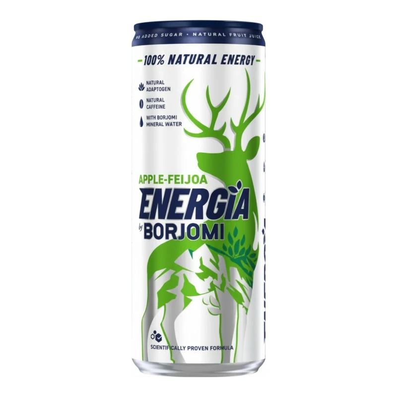 Energia by Borjomi Apple & Feijoa Energy Drink, Can, 0.24 L