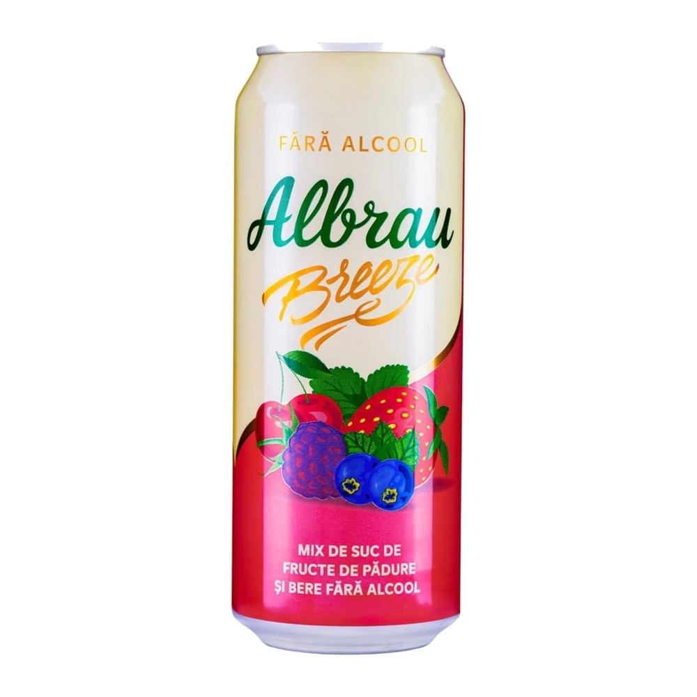 Bere Albrau Breeze cu fructe de pădure, fără alcool, doză, 0,5 l