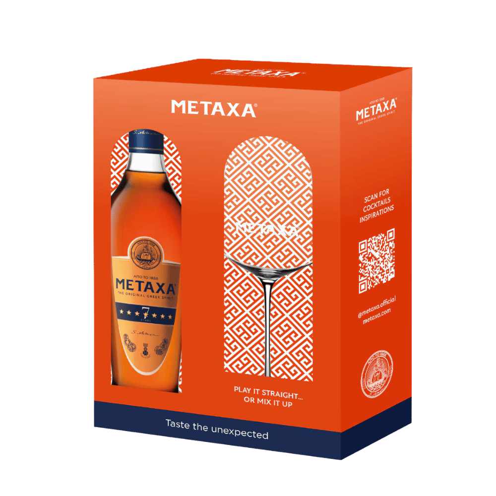 BRANDY METAXA 7 STARS CUTIE + PAHAR 0.7L