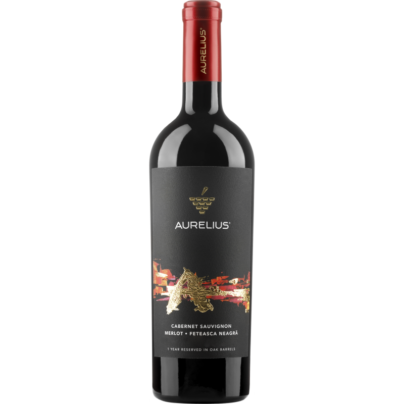 VIN SEC ROSU AURELIUS CABERNET SAUVIGNON and MERLOT and FETEASCA NEAGRA LE 0.75L