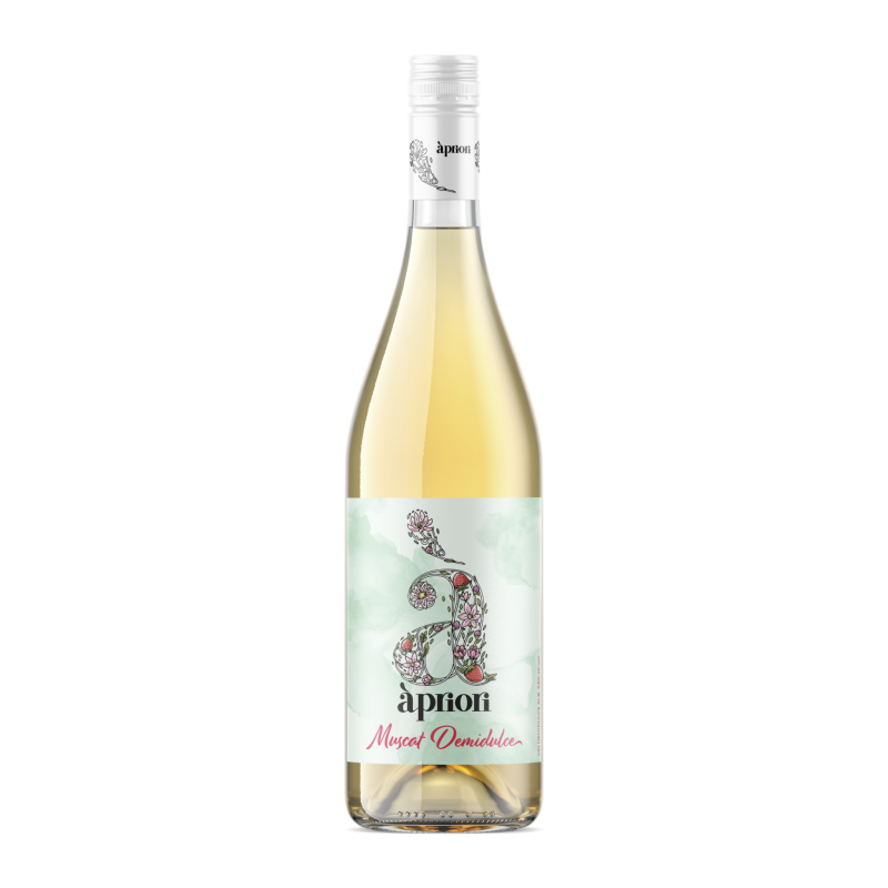 Vin Apriori Muscat Alb Demisec  0.75L