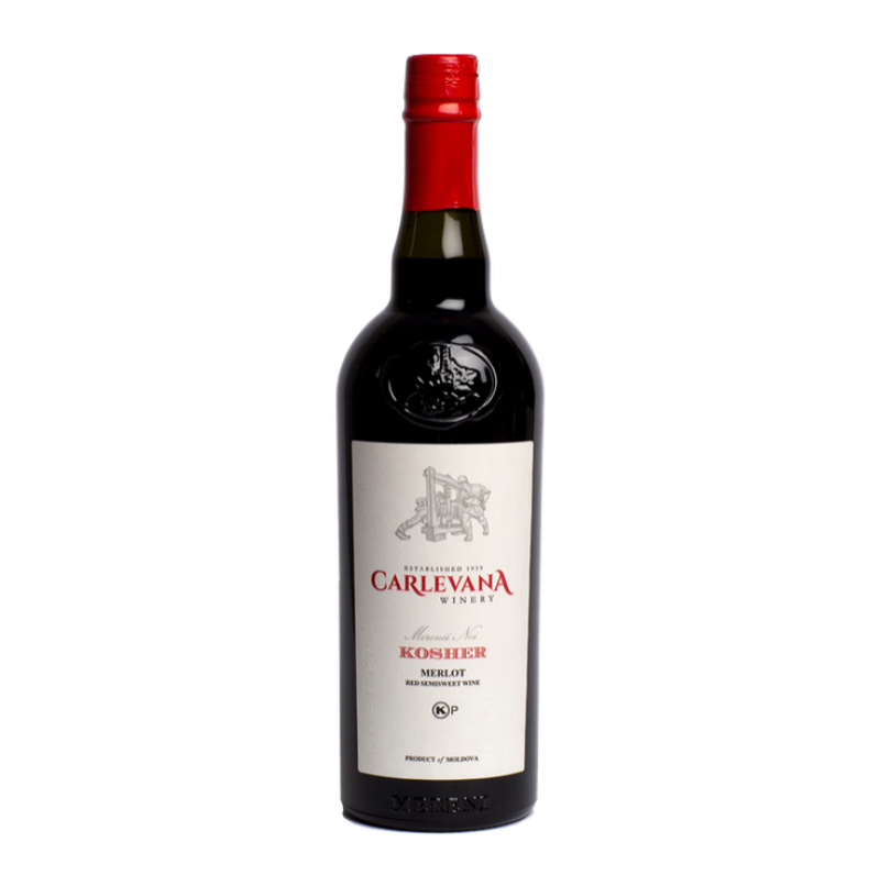 VIN CARLEVANA KOSHER MERLOT ROSU DEMIDULCE 0.75L