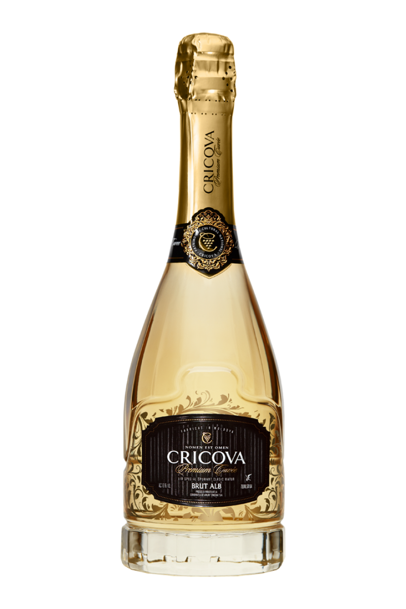 Vin spumant Cricova Premium Cuvée Gold, brut, alb, 0,75 l