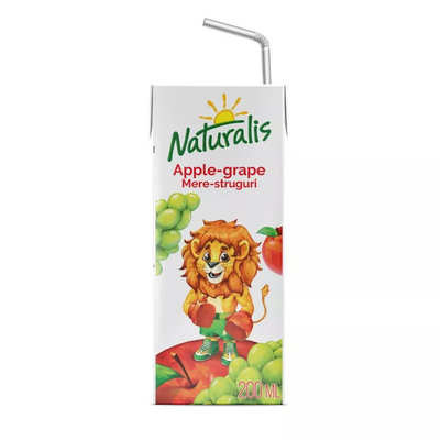 Nectar Naturalis de mere și struguri, 0,2 l