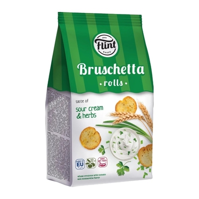 Bruschete Flint cu gust de smântână și verdeață, 65 g