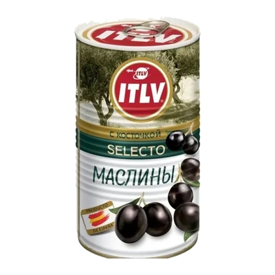 Măsline negre cu sâmbure ITLV Selecto, 370 ml