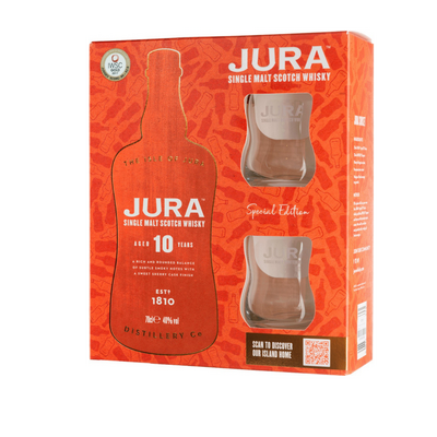 WHISKY SCOTCH JURA 10 Y.O + 2 PAHARE