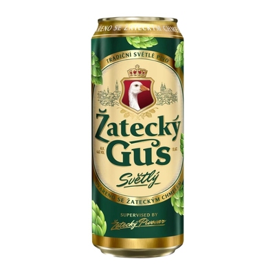 Пиво Zatecky Gus, светлое, банка, 0,5 л