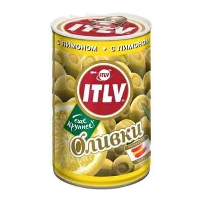 Măsline verzi umplute cu lămâie ITLV, 314 ml
