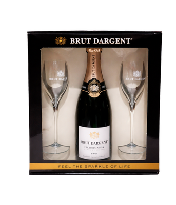 SET VIN SPUMANT BRUT DARGENT CHARDONNAY ALB BRUT 11.5% 0.75L+2PH