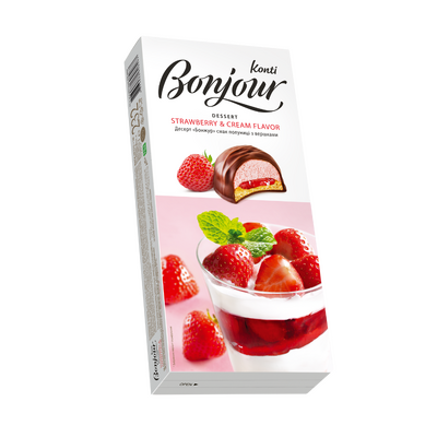 DESERT KONTI BONJOUR CAPSUNA CU FRISCA, 232 GR