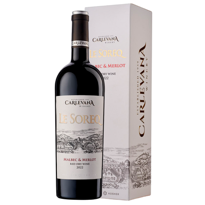 VIN CARLEVANA KOSHER MALBEC MERLOT ROSU SEC 0.75L