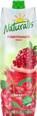 Băutură Naturalis cu piure de vișine și suc de rodie, 1 l