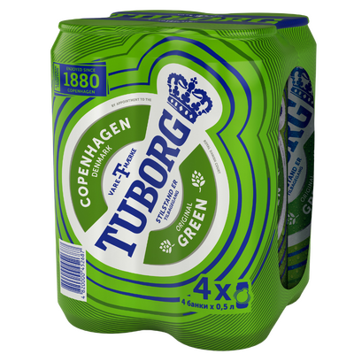 BERE TUBORG GREEN C/M 0.5L 4-PACK