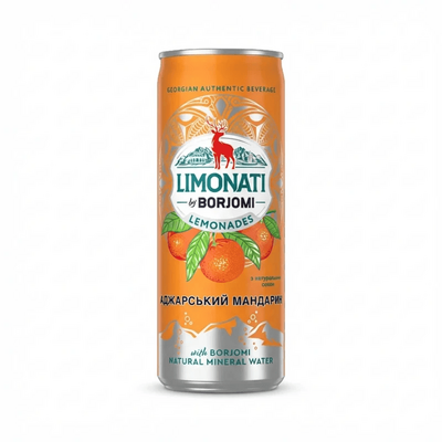 Limonati by Borjomi Mandarin Soft Drink, Can, 0.33 L