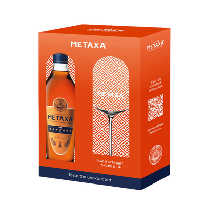 BRANDY METAXA 7 STARS CUTIE + PAHAR 0.7L 