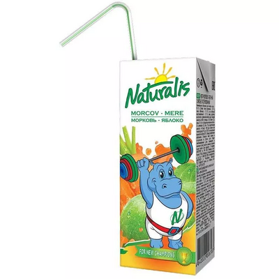 Nectar Naturalis de mere și morcovi, 0,2 l