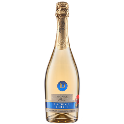 Vin spumant Cricova Muscat, fără alcool, dulce, alb, 0,75 l